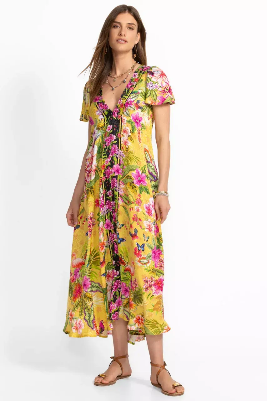 Johnny Was FLUTTER SLEEVE EVA DRESS Amorina