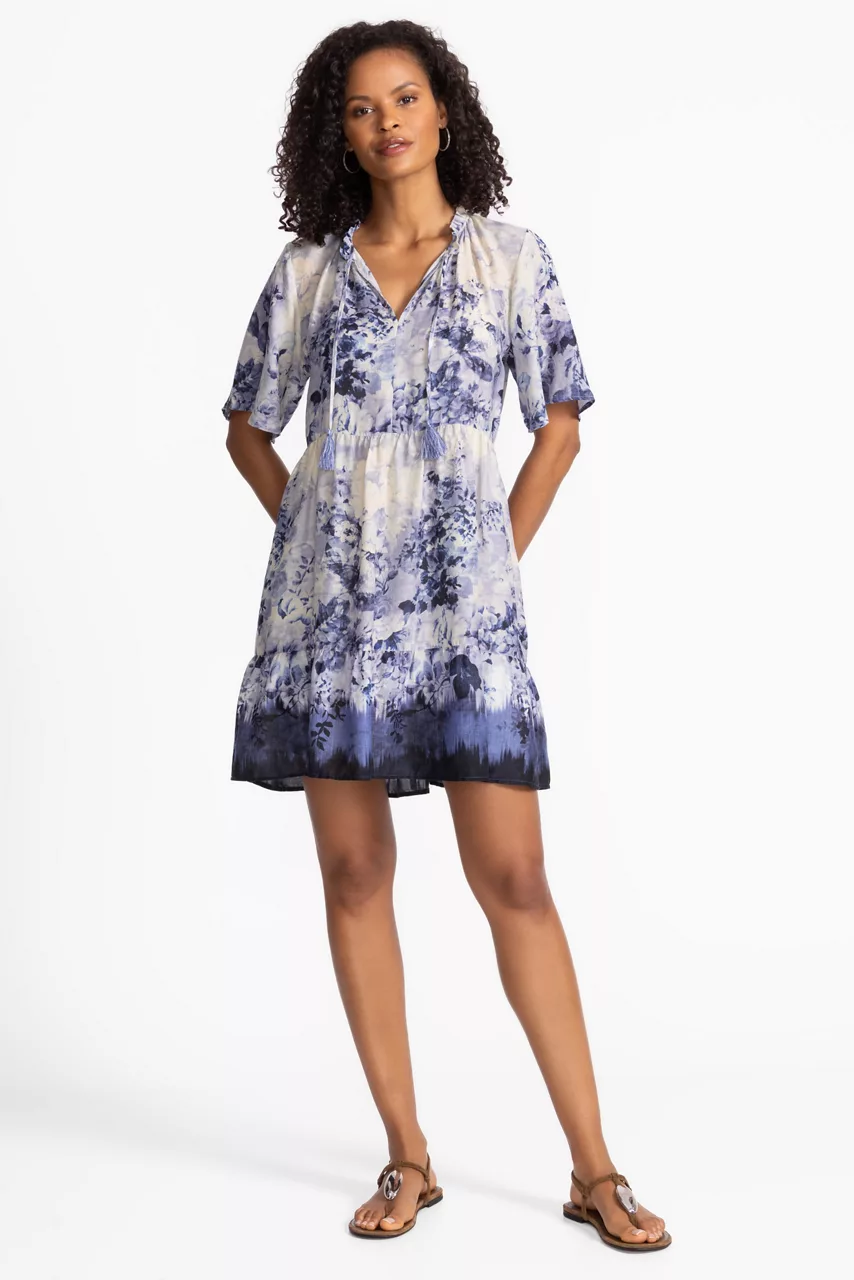 johnny was FLUTTER SLEEVE TIERED DRESS Azurra