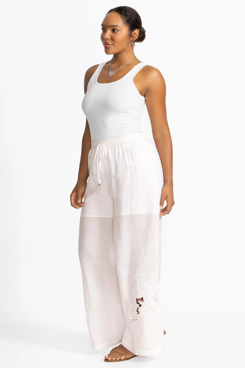 Johnny Was FRANKIE EASY PANT White