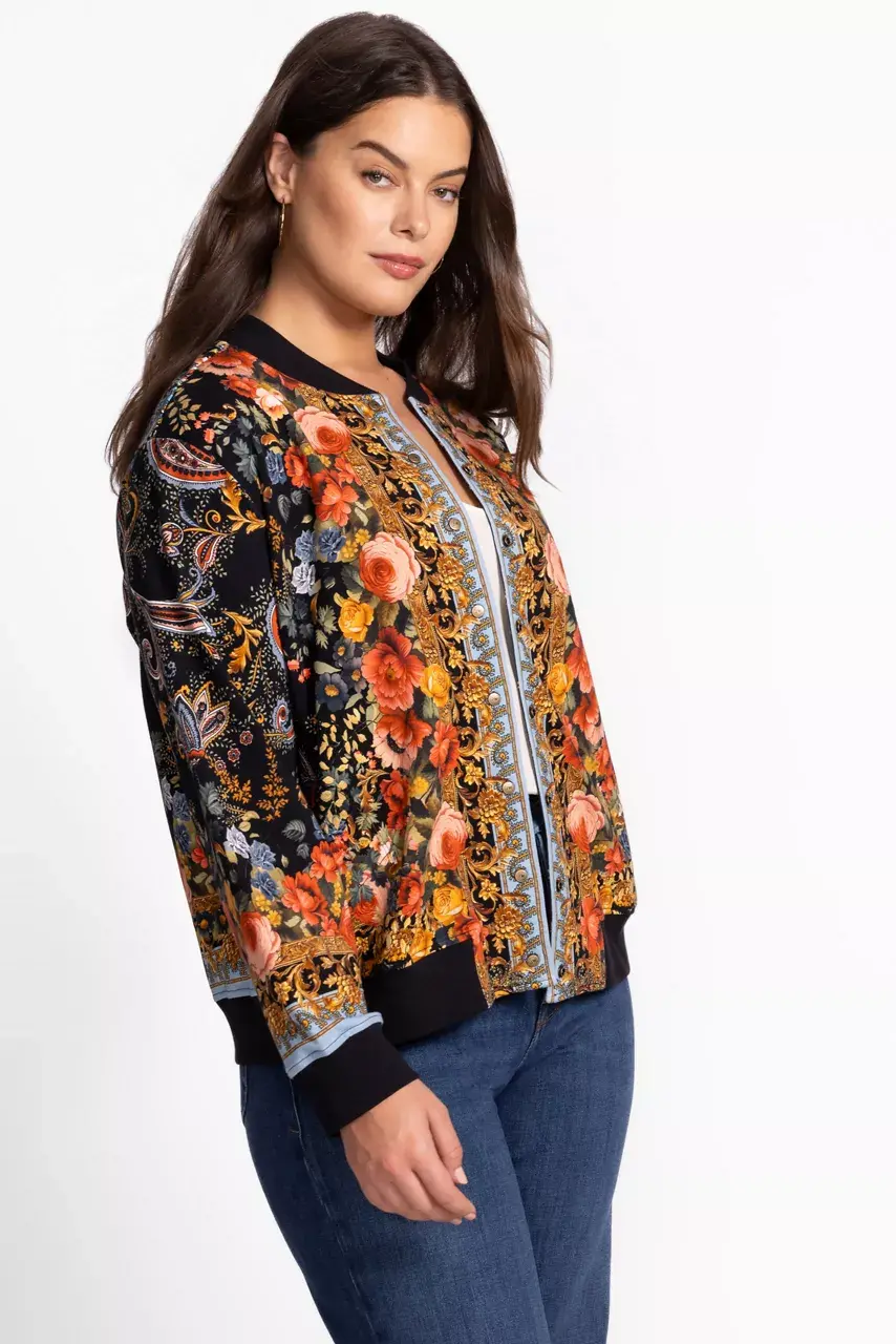 Johnny Was FRENCH TERRY BOMBER JACKET Leto