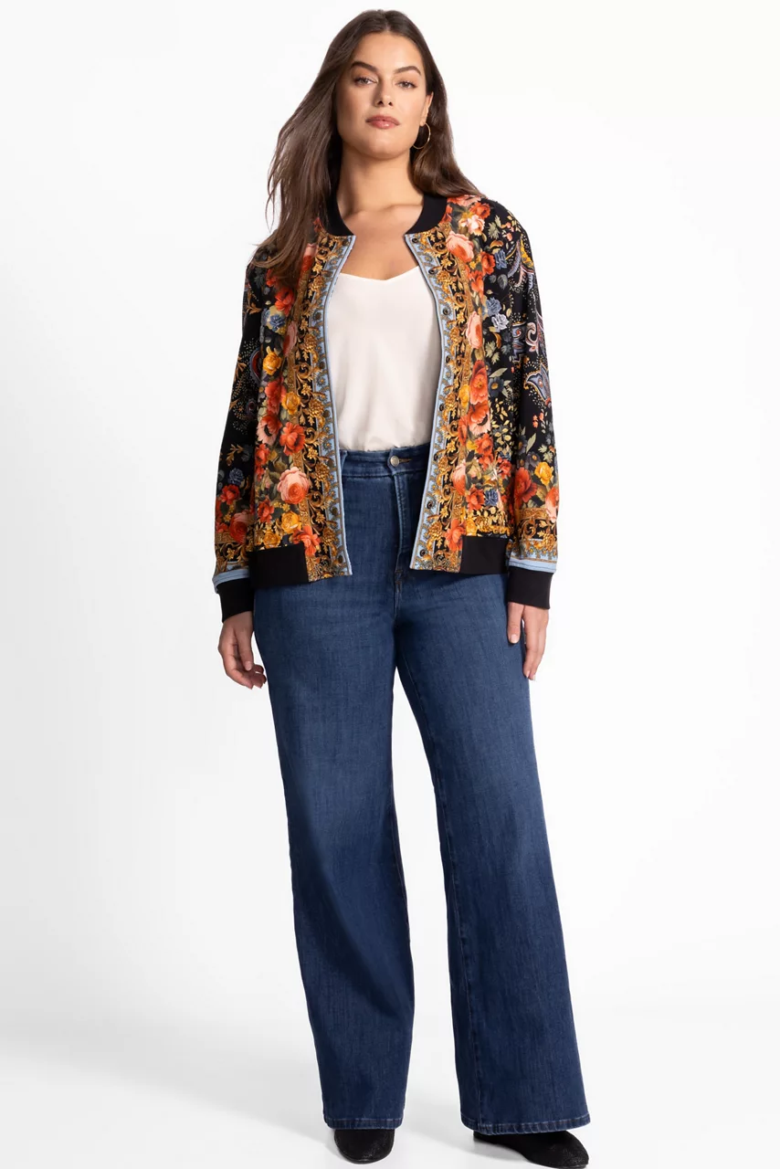 Johnny Was FRENCH TERRY BOMBER JACKET Leto