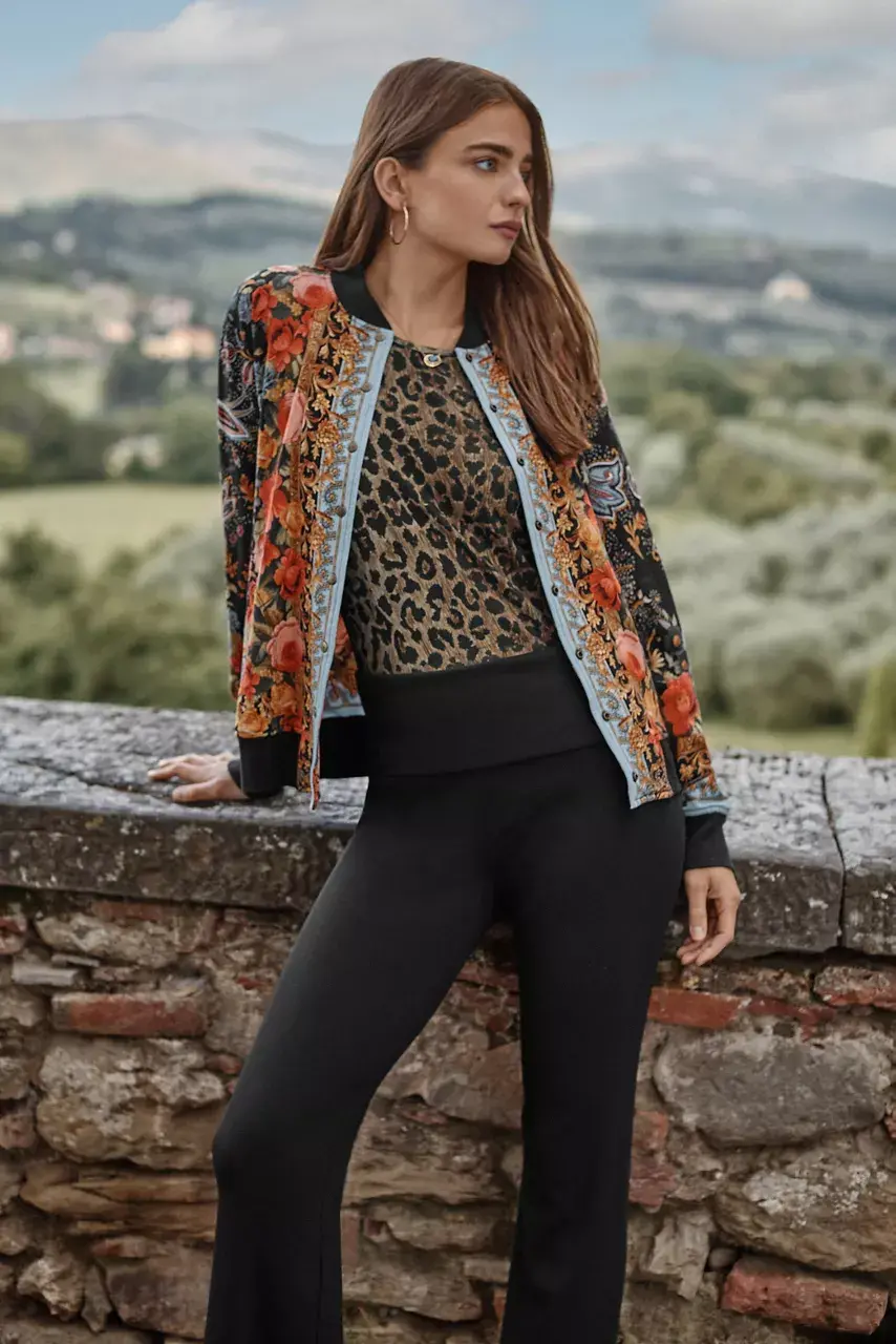 Johnny Was FRENCH TERRY BOMBER JACKET Leto