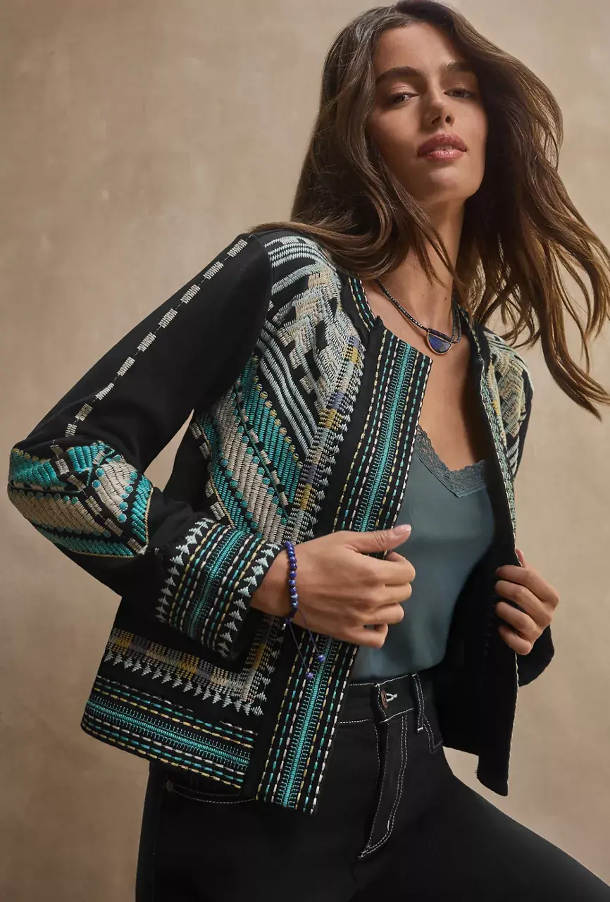 johnny was FRENCH TERRY MIXED MEDIA JACKET