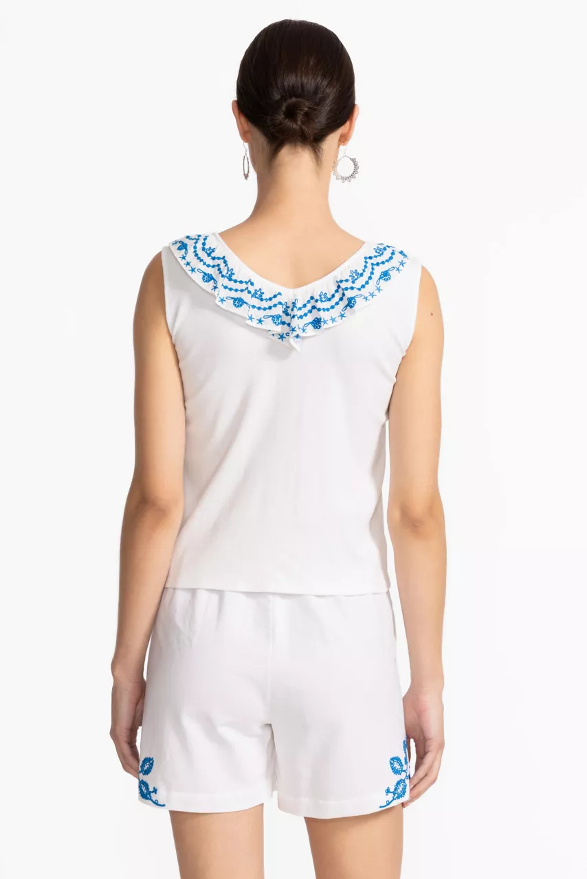 Johnny Was FRENCH TERRY PLEATED SHORT White