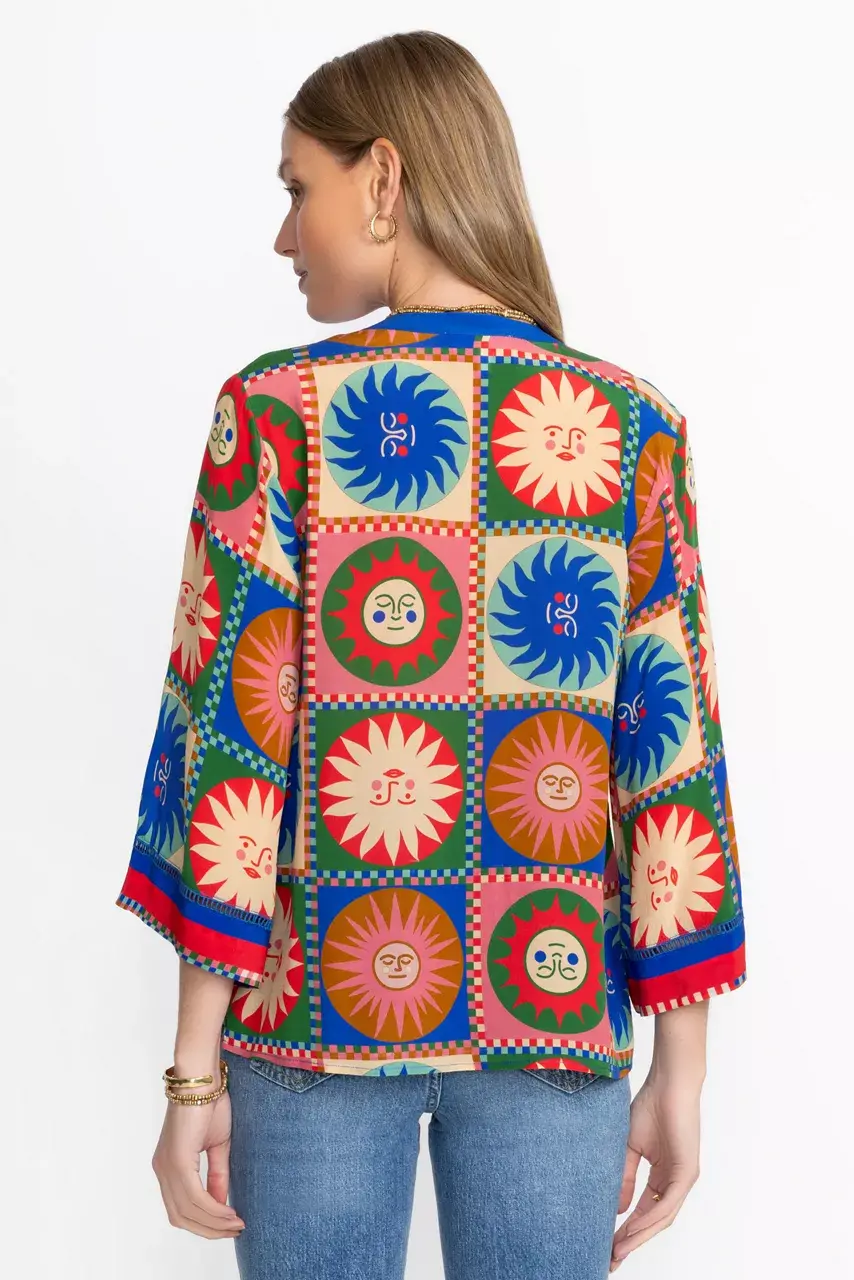 Johnny Was FRONT TIE VILLA BLOUSE Lionora