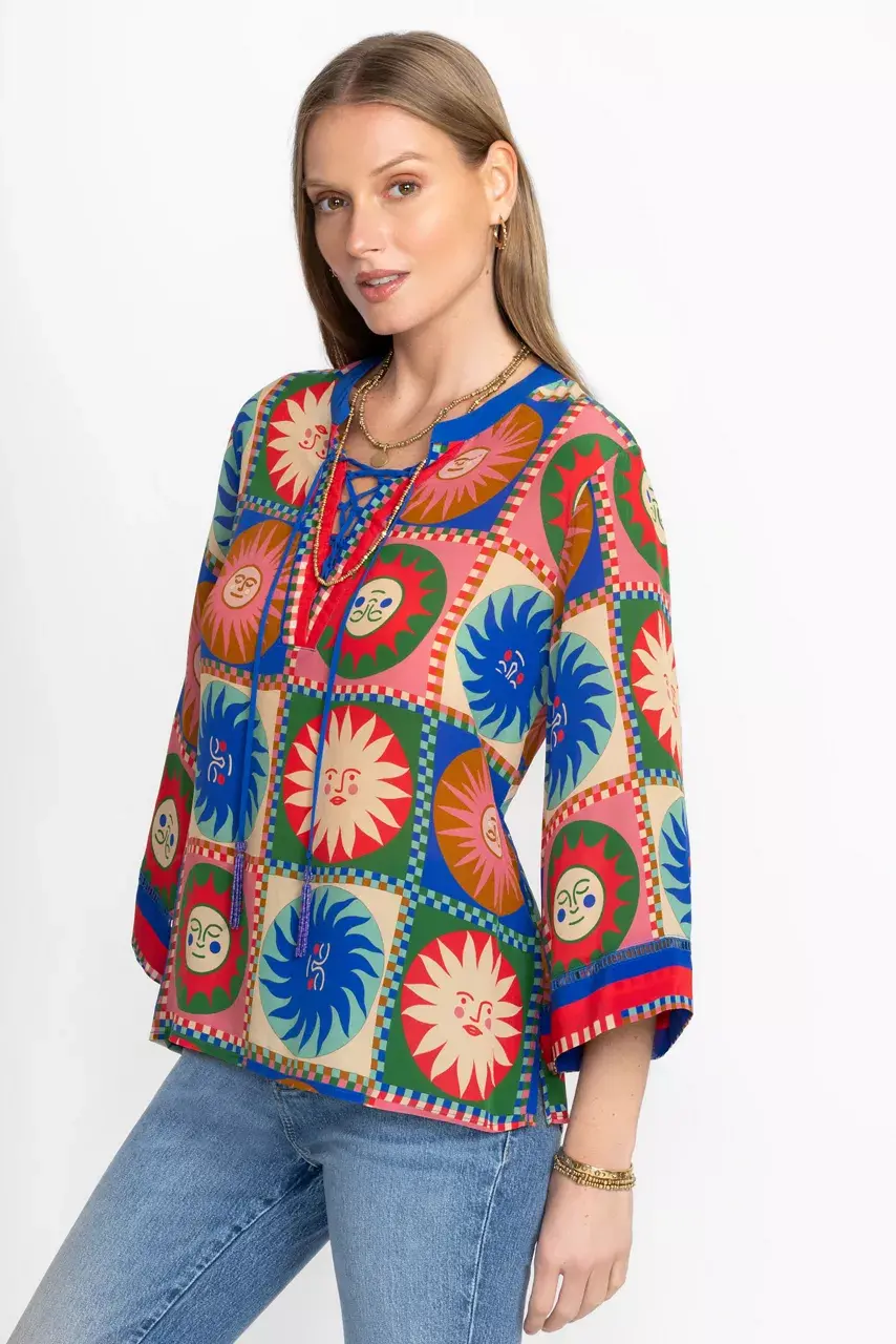 johnny was FRONT TIE VILLA BLOUSE Lionora