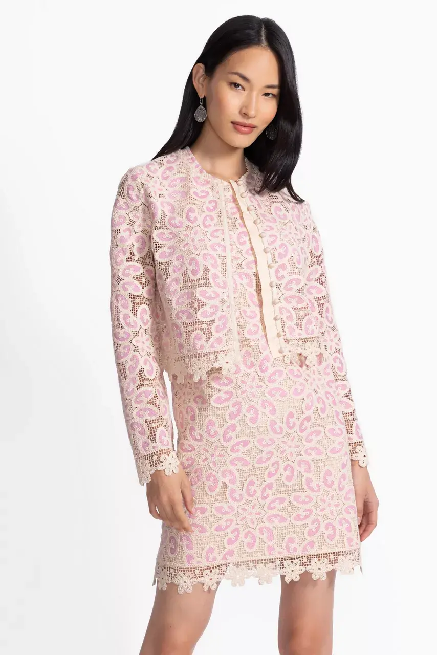 Johnny Was GENOVIA CROPPED JACKET Pink