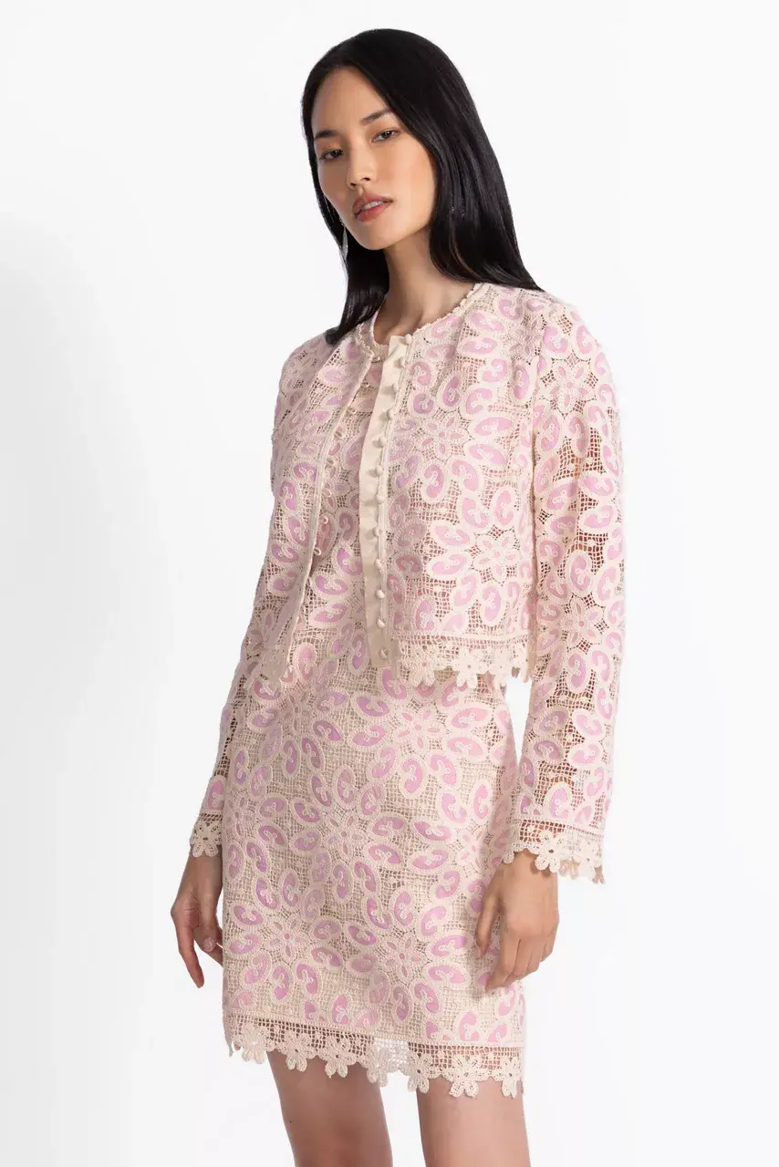 Johnny Was GENOVIA CROPPED JACKET Pink