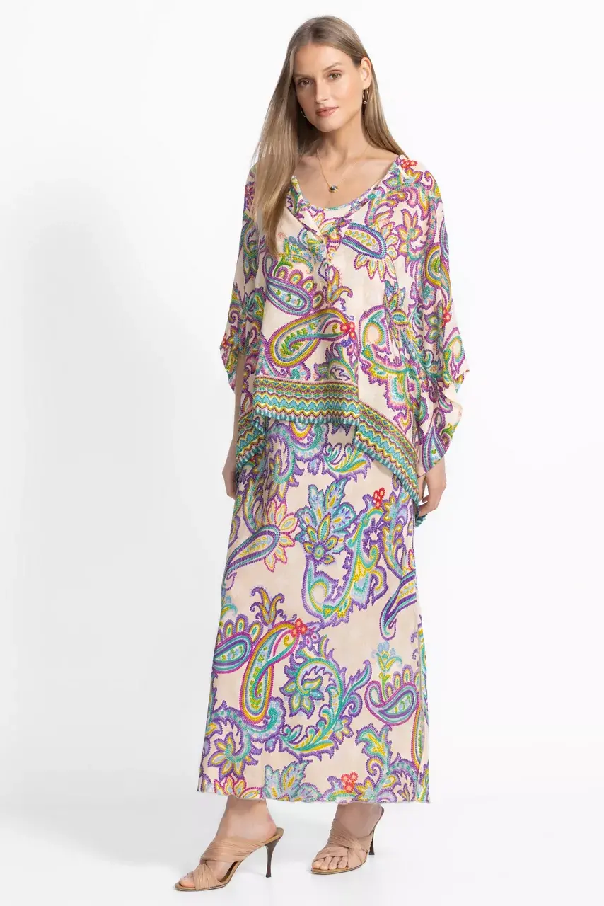 Johnny Was GIGIANNA SLIP DRESS Light Paisley