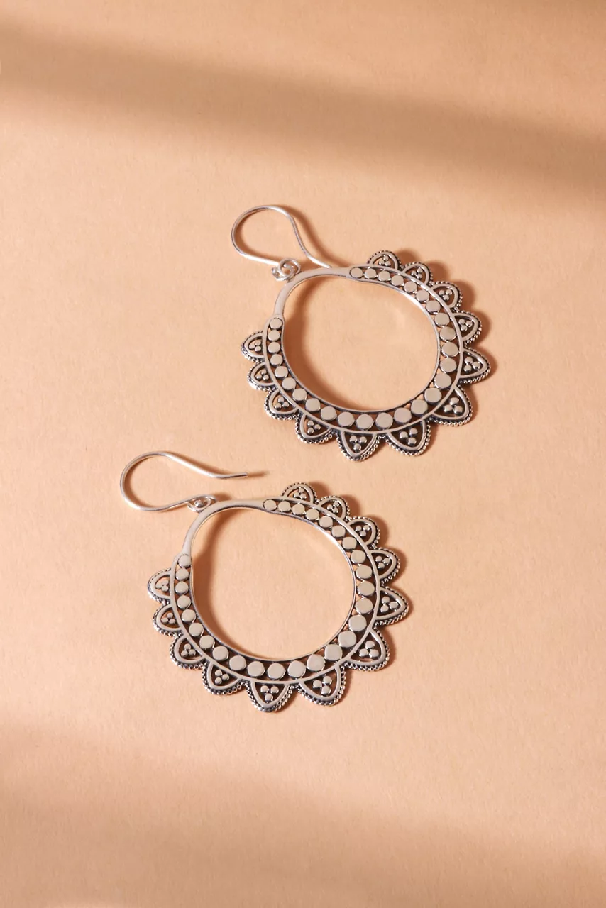 Johnny Was GLAMOROUS PETAL EARRINGS Silver