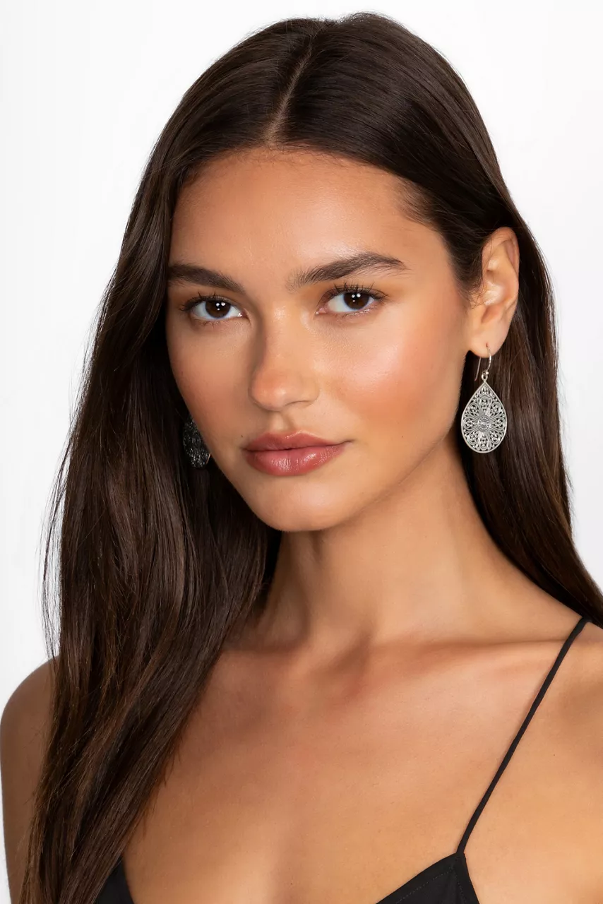 Johnny Was GLORIOUS TEARDROP EARRINGS Silver