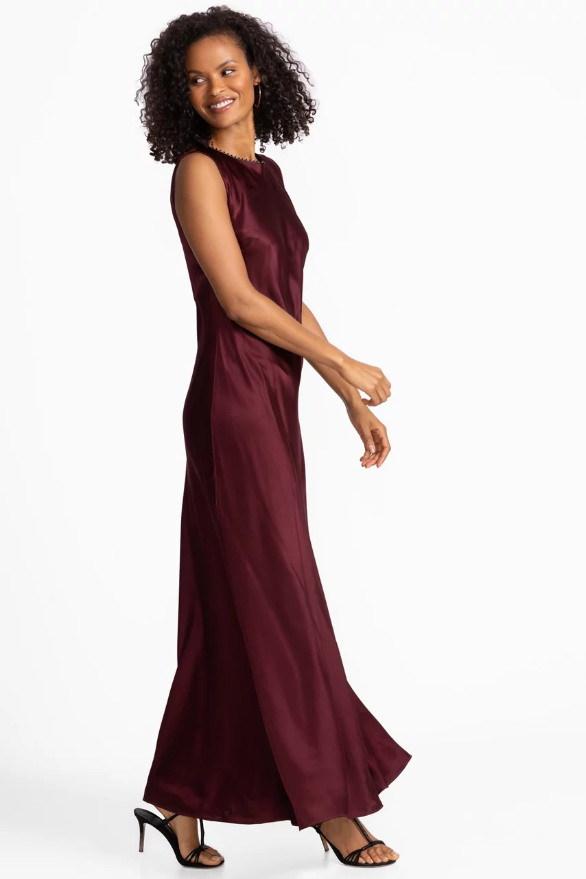 Johnny Was GRADINA SILK DRESS Chocolate Truffle