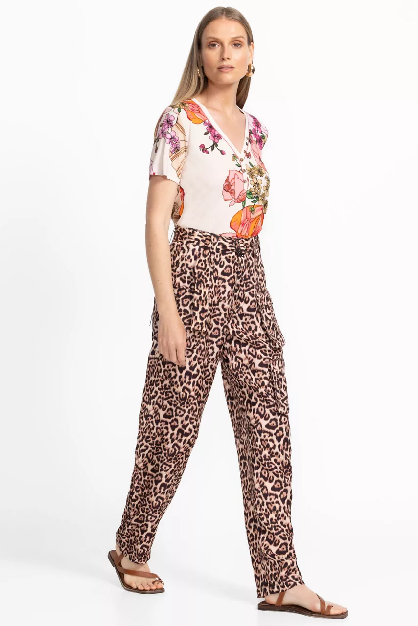 Johnny Was HAILEY CARGO PANT Bellina Leopard