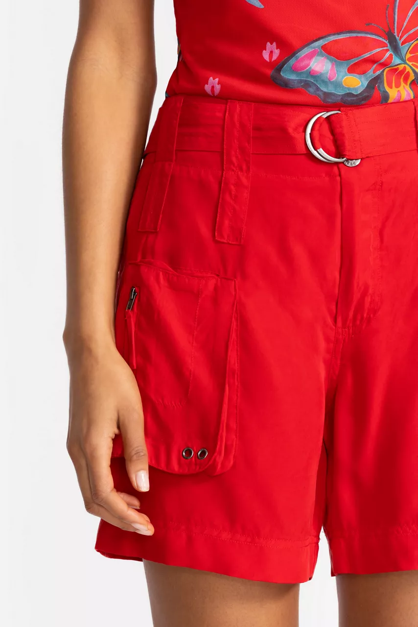 Johnny Was HAILEY CARGO SHORT Racing Red
