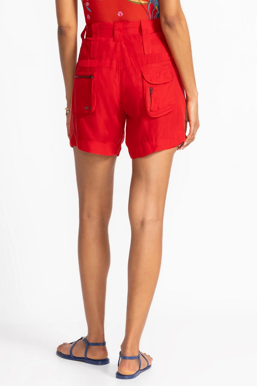 Johnny Was HAILEY CARGO SHORT Racing Red
