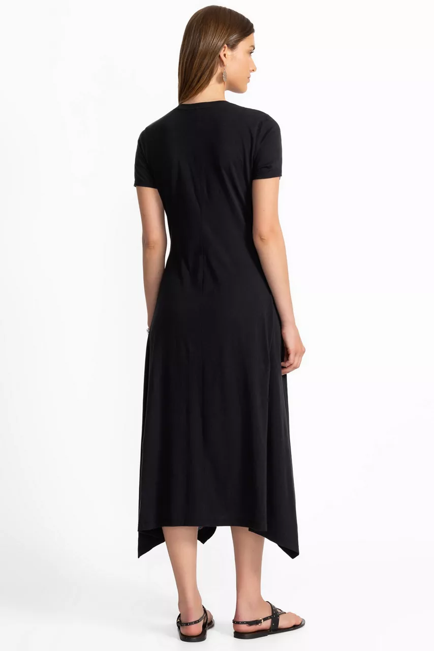 Johnny Was HANDKERCHIEF HEM KNIT DRESS Black