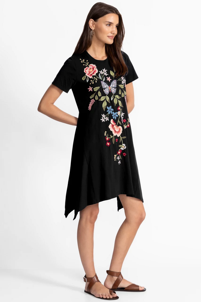 Johnny Was HANDKERCHIEF KNIT DRESS Black