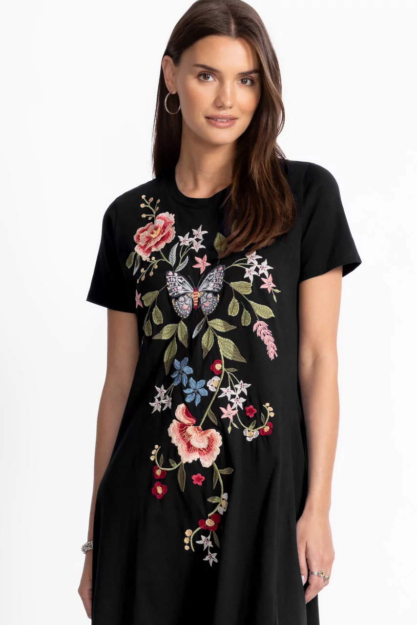 Johnny Was HANDKERCHIEF KNIT DRESS Black