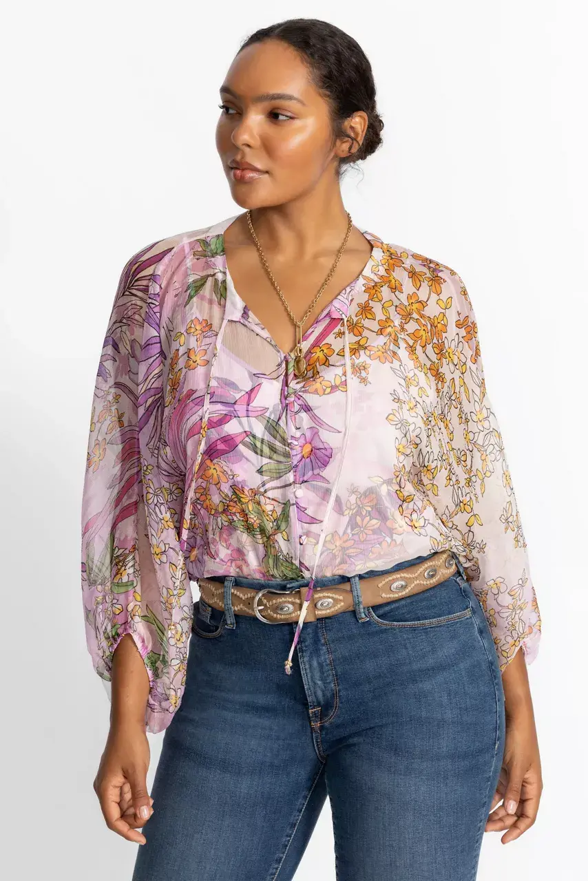 johnny was HARLYN BUTTON FRONT BLOUSE Dallia