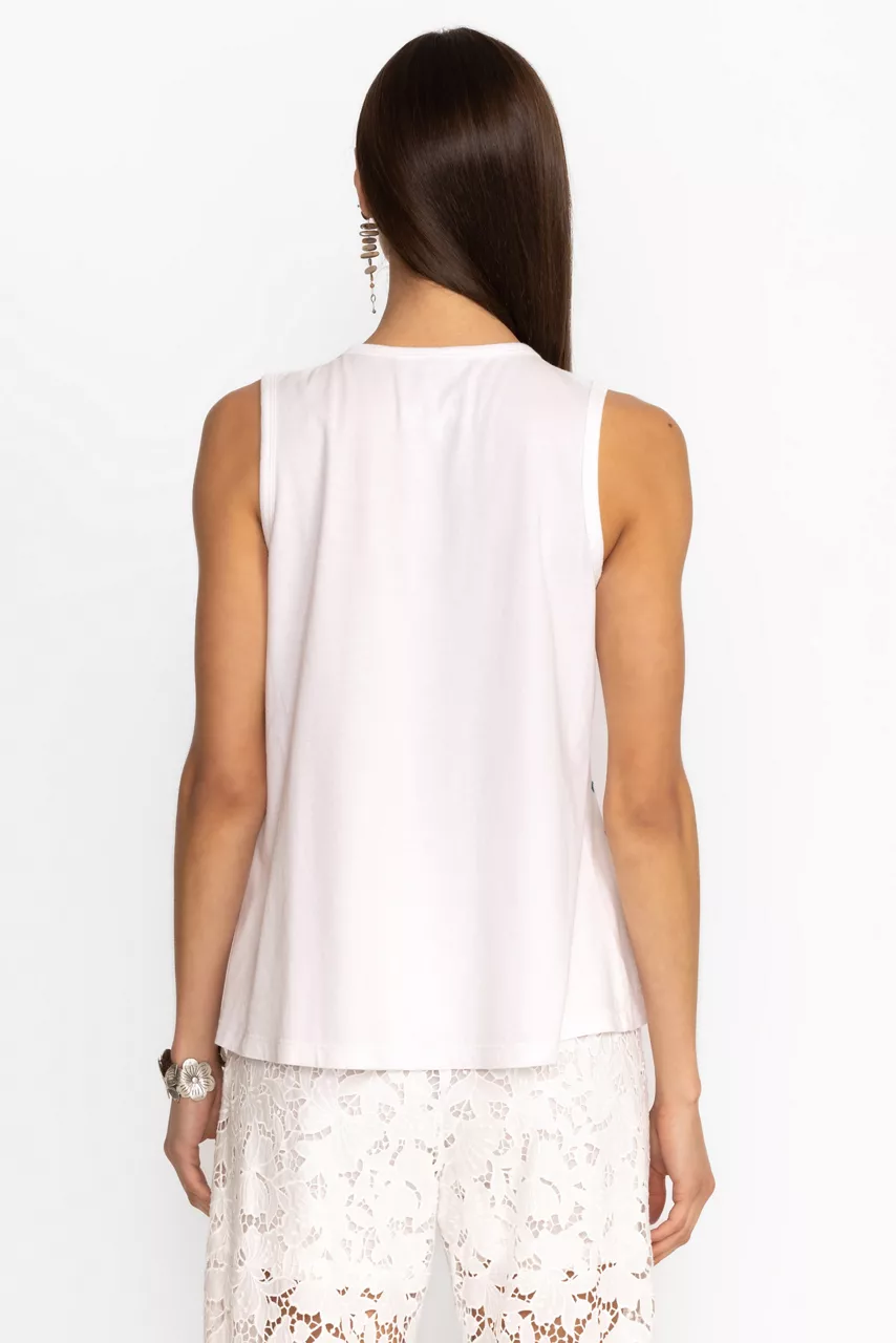 Johnny Was HAWAII KNIT TANK White
