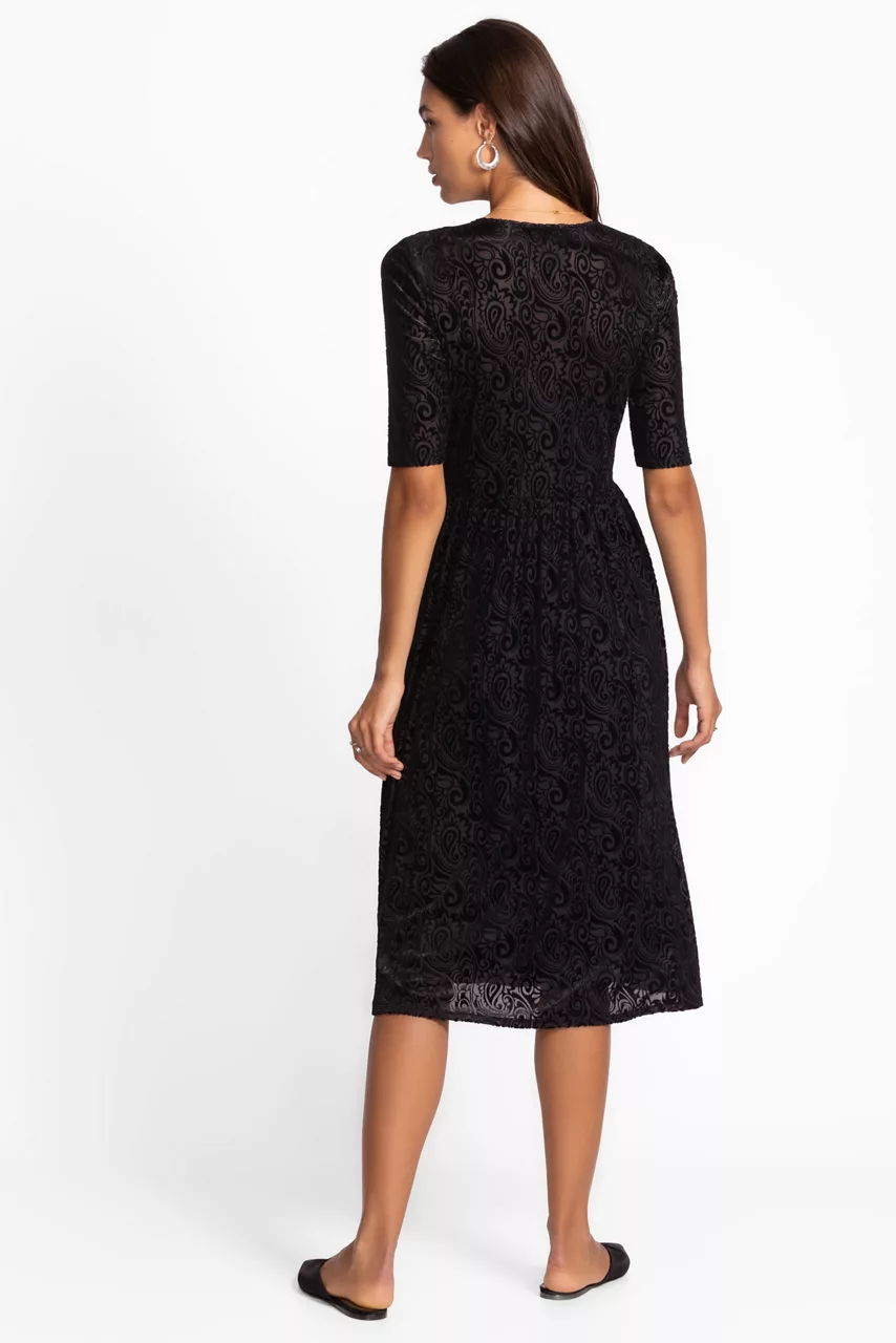 Johnny Was HELENA MIDI DRESS Black