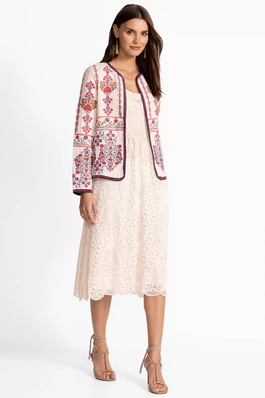 Johnny Was HELENA MIDI DRESS Natural