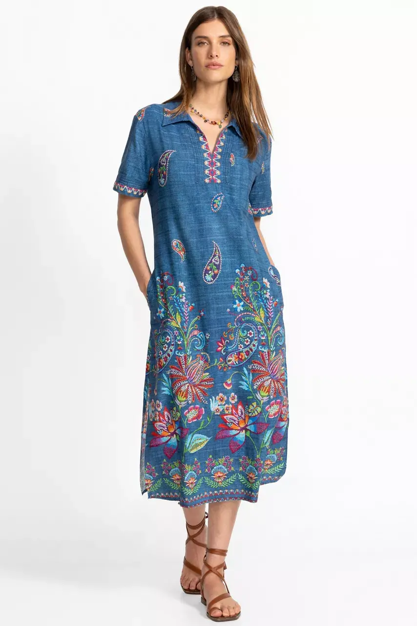 Johnny Was HENLEY COLLARED DRESS Carlie