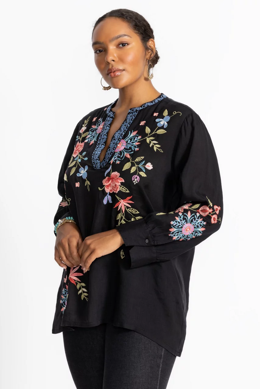 Johnny Was HENLEY VOYAGER TUNIC Black