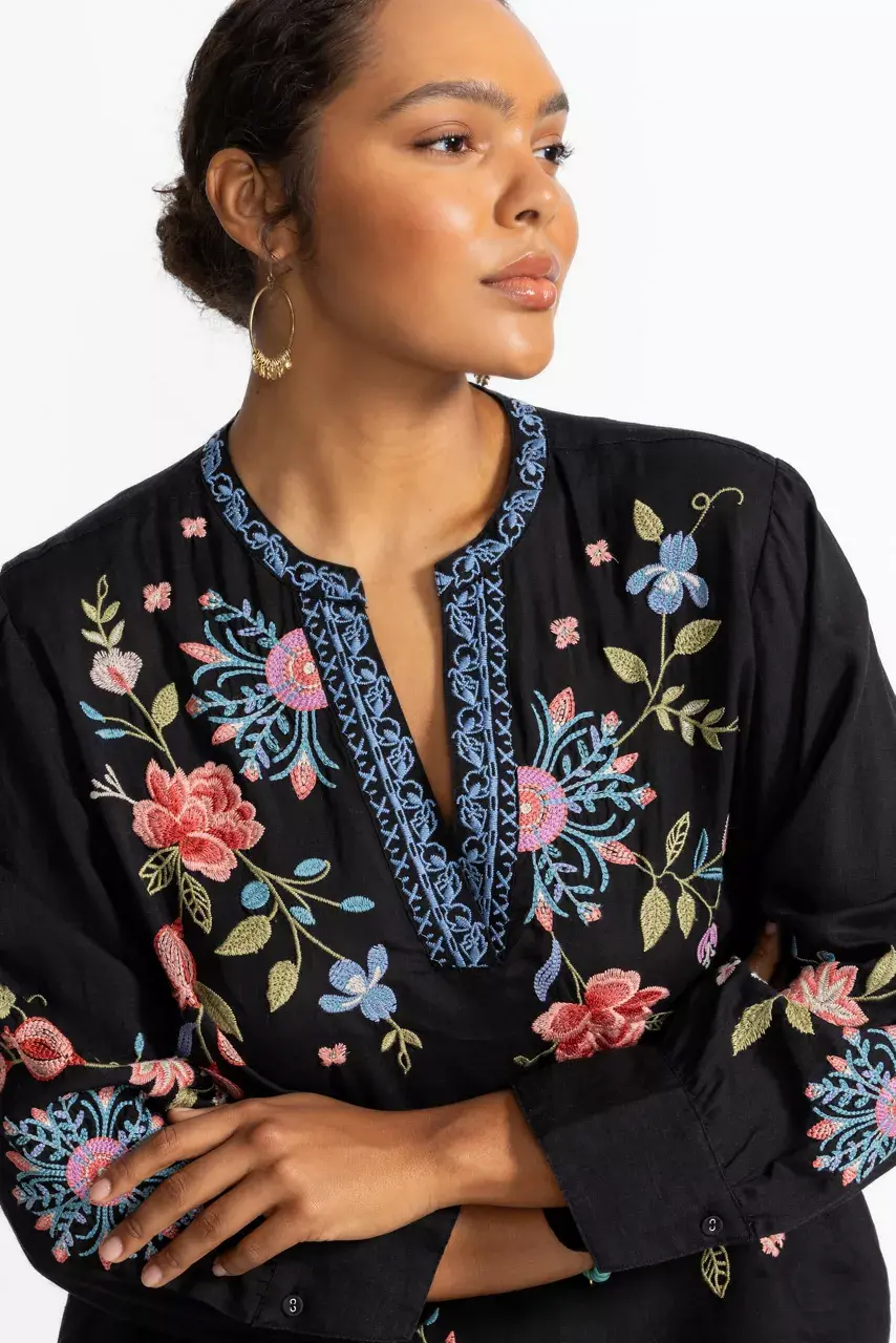 Johnny Was HENLEY VOYAGER TUNIC Black