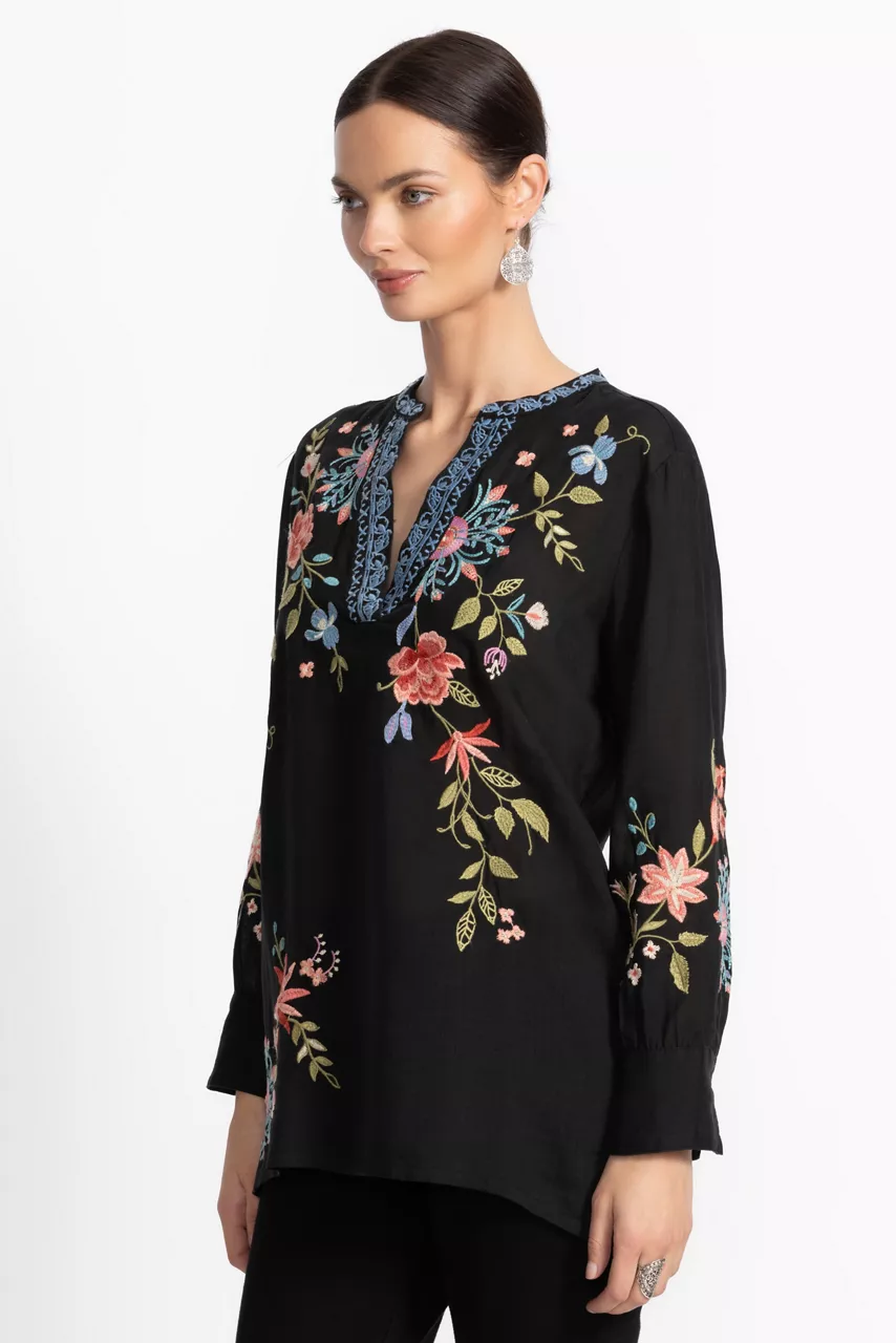 Johnny Was HENLEY VOYAGER TUNIC Black