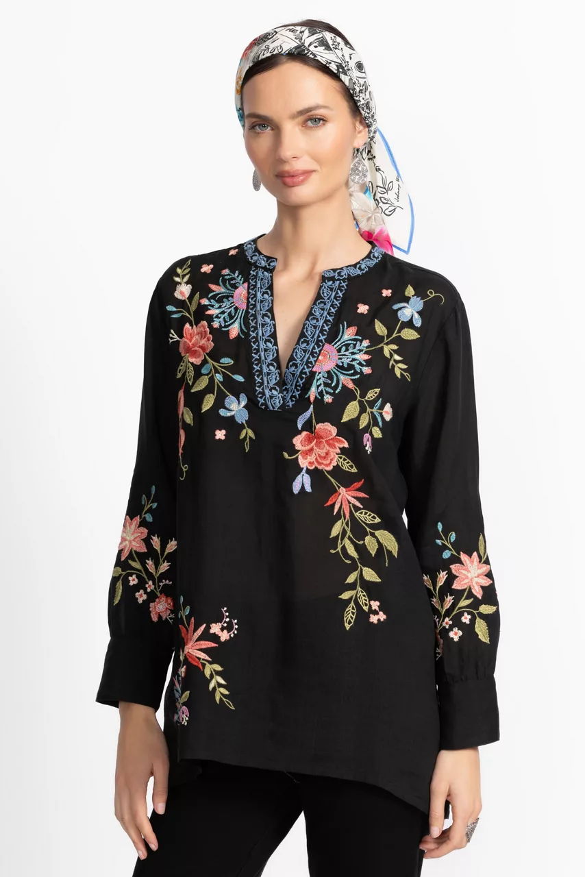 Johnny Was HENLEY VOYAGER TUNIC Black