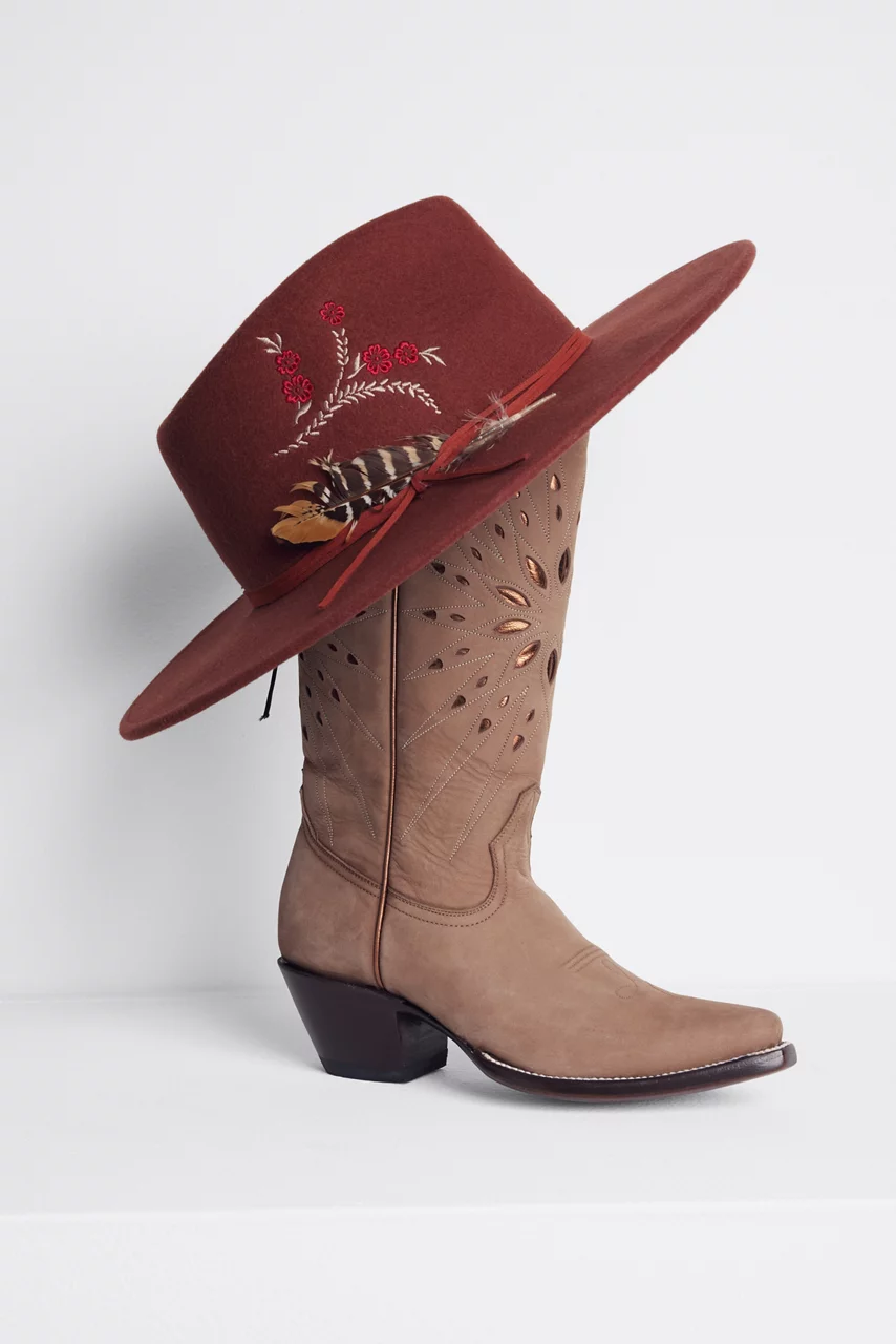 Johnny Was HUMMINGBIRD FEATHER HAT Rust