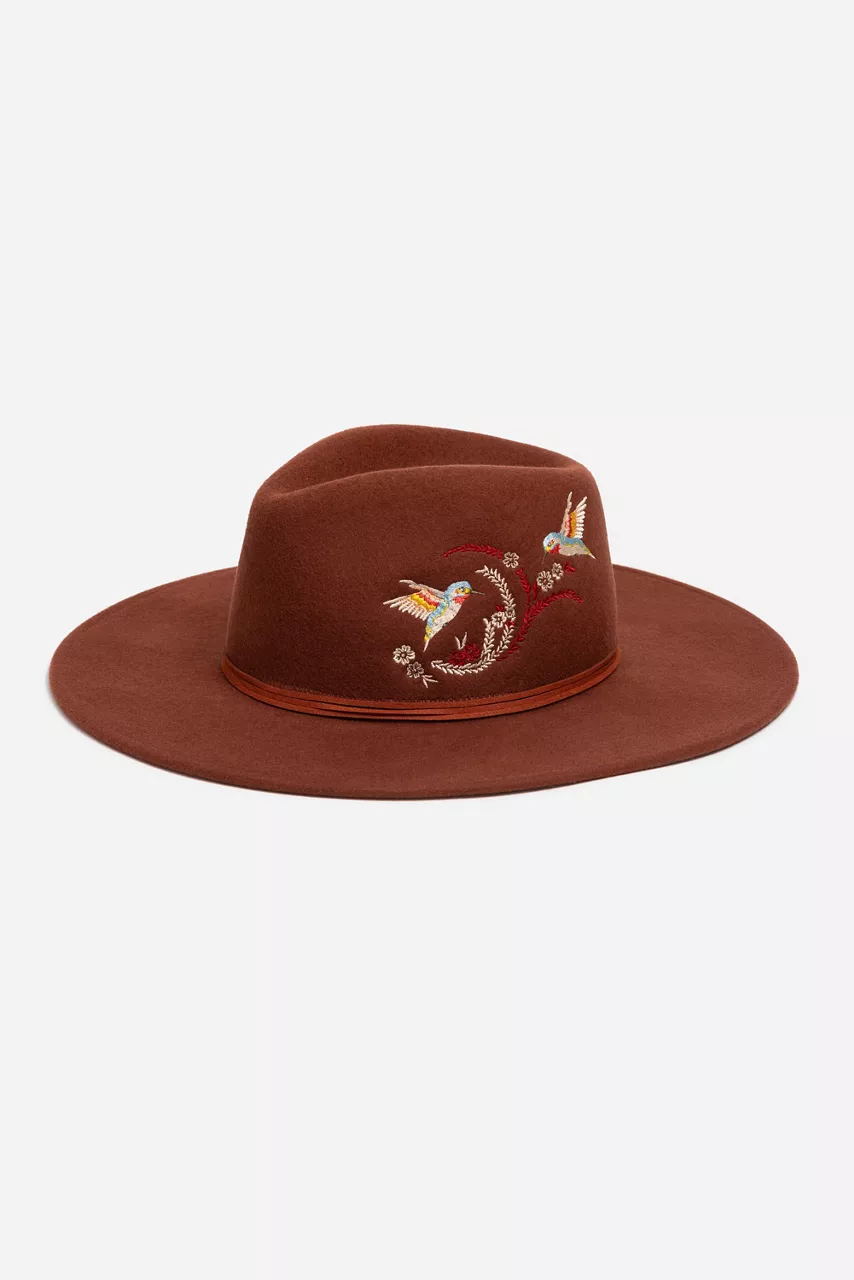 johnny was HUMMINGBIRD FEATHER HAT Rust