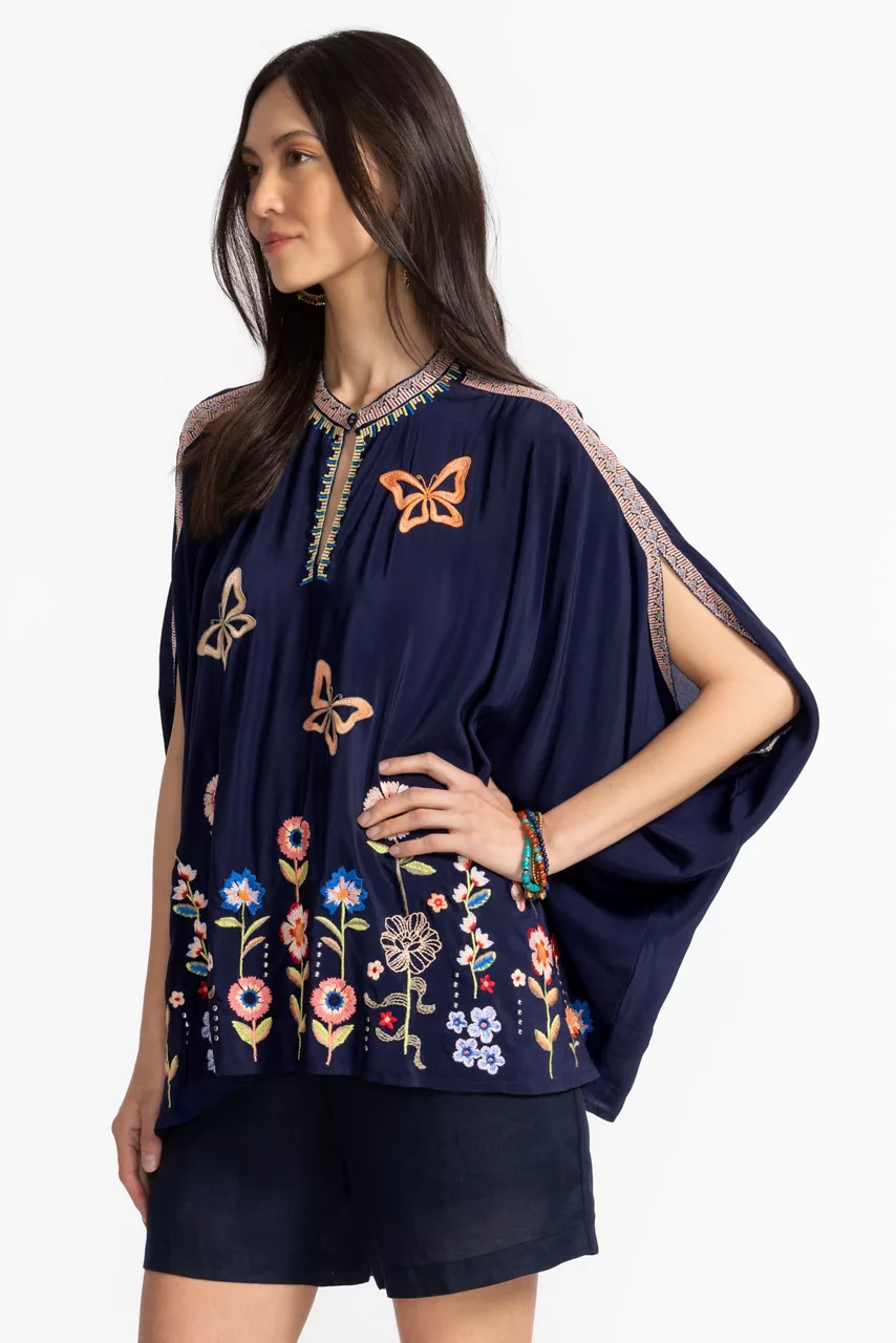 Johnny Was IMOGEN PONCHO Blue Night