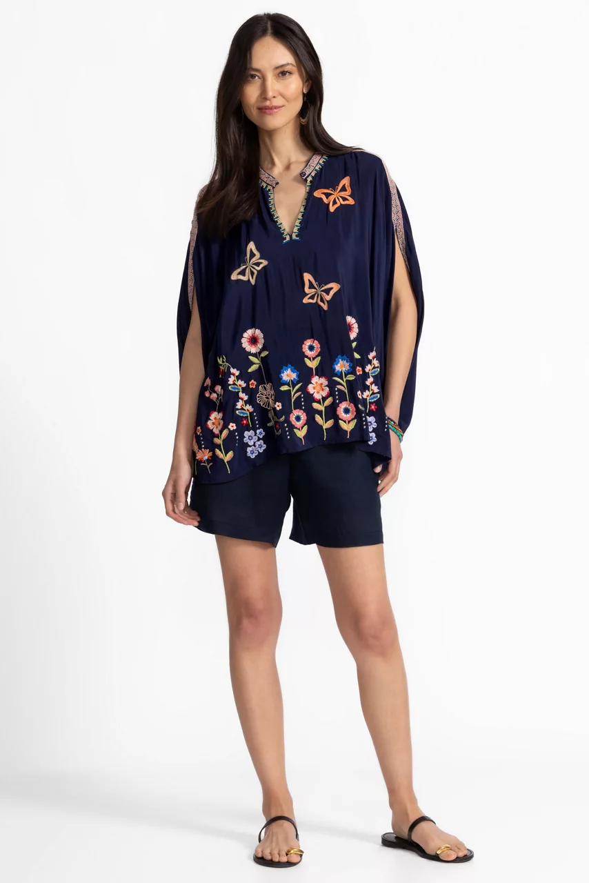 Johnny Was IMOGEN PONCHO Blue Night