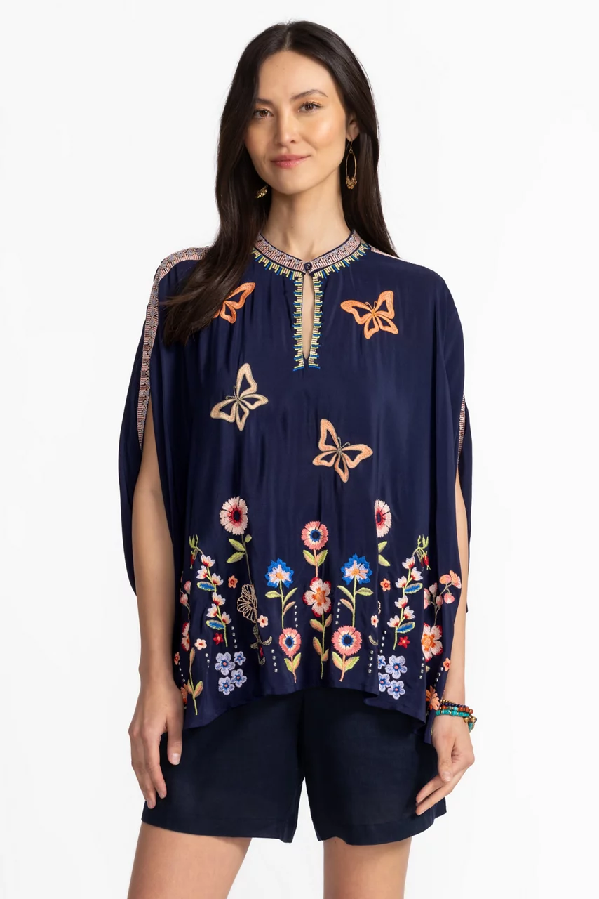 johnny was IMOGEN PONCHO Blue Night