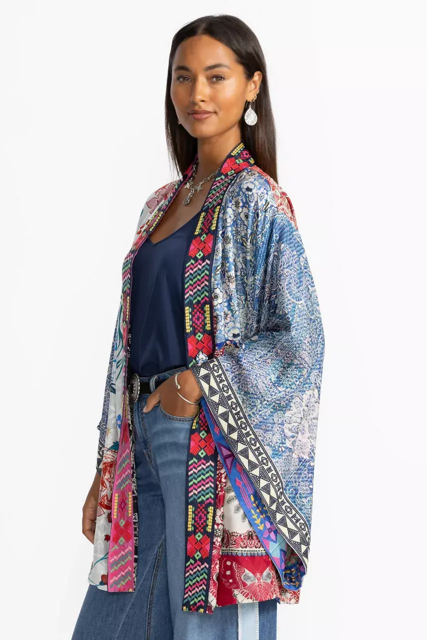 Johnny Was INES KIMONO Red Lace