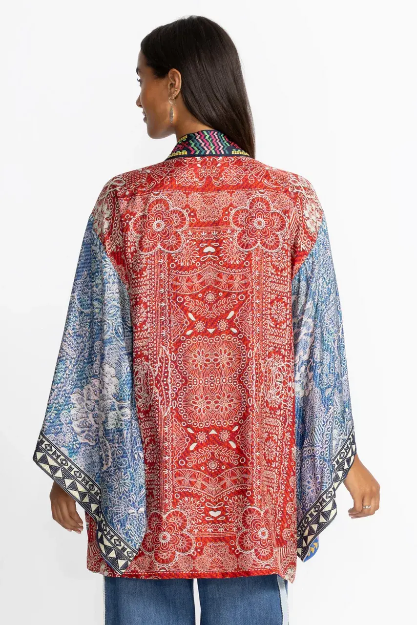 Johnny Was INES KIMONO Red Lace