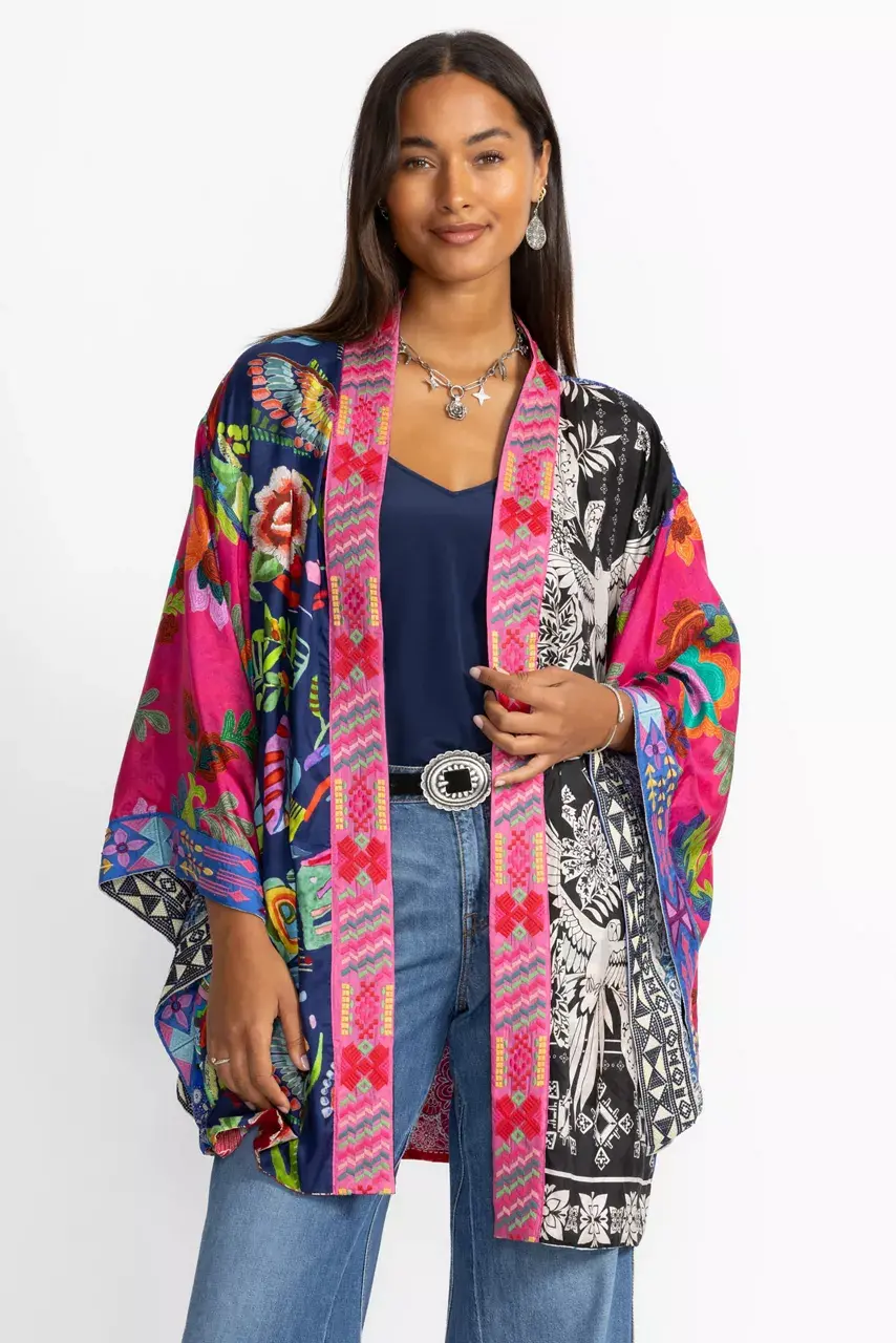 Johnny Was INES KIMONO Red Lace