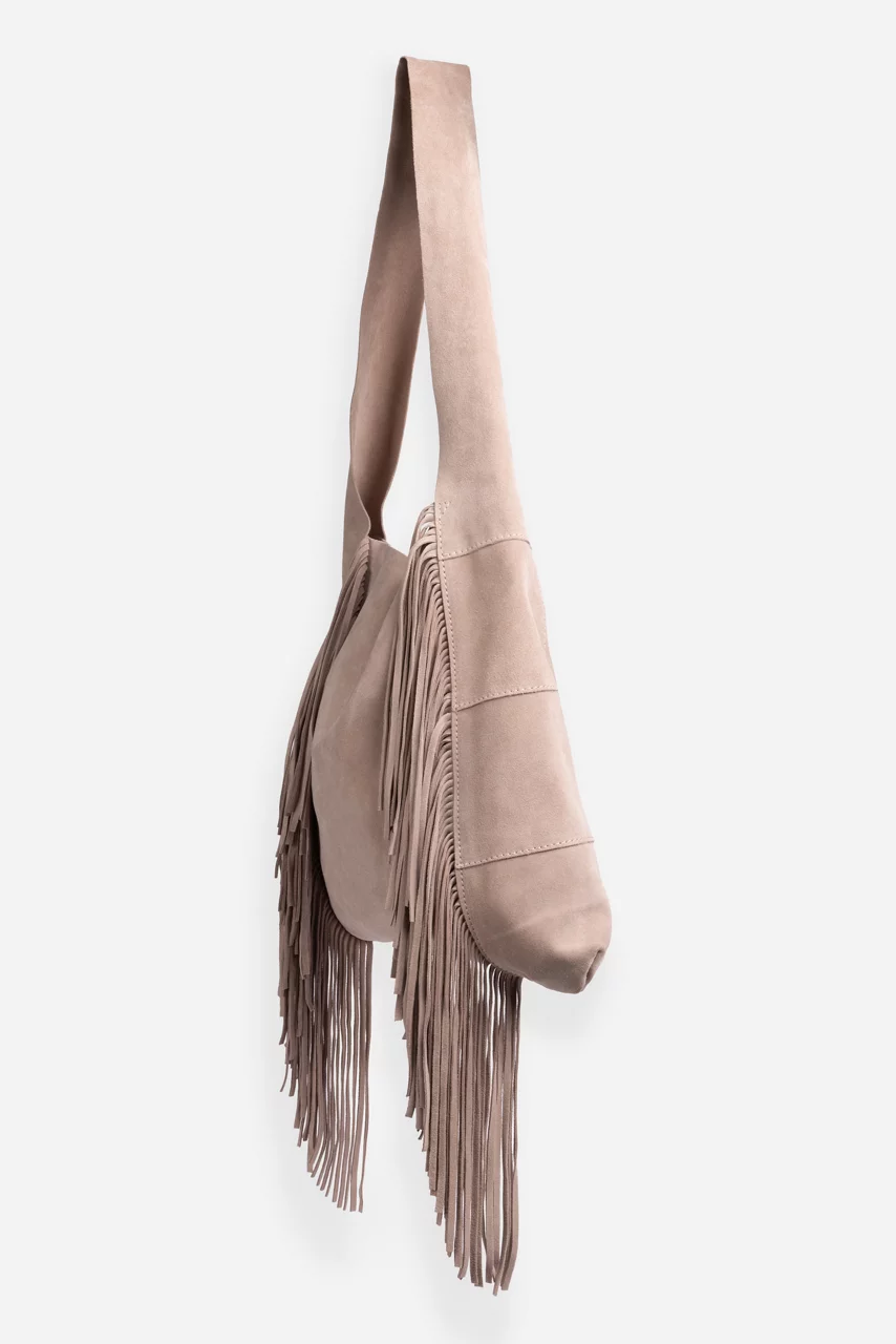Johnny Was ITALIAN SUEDE FRINGE HOBO Shell