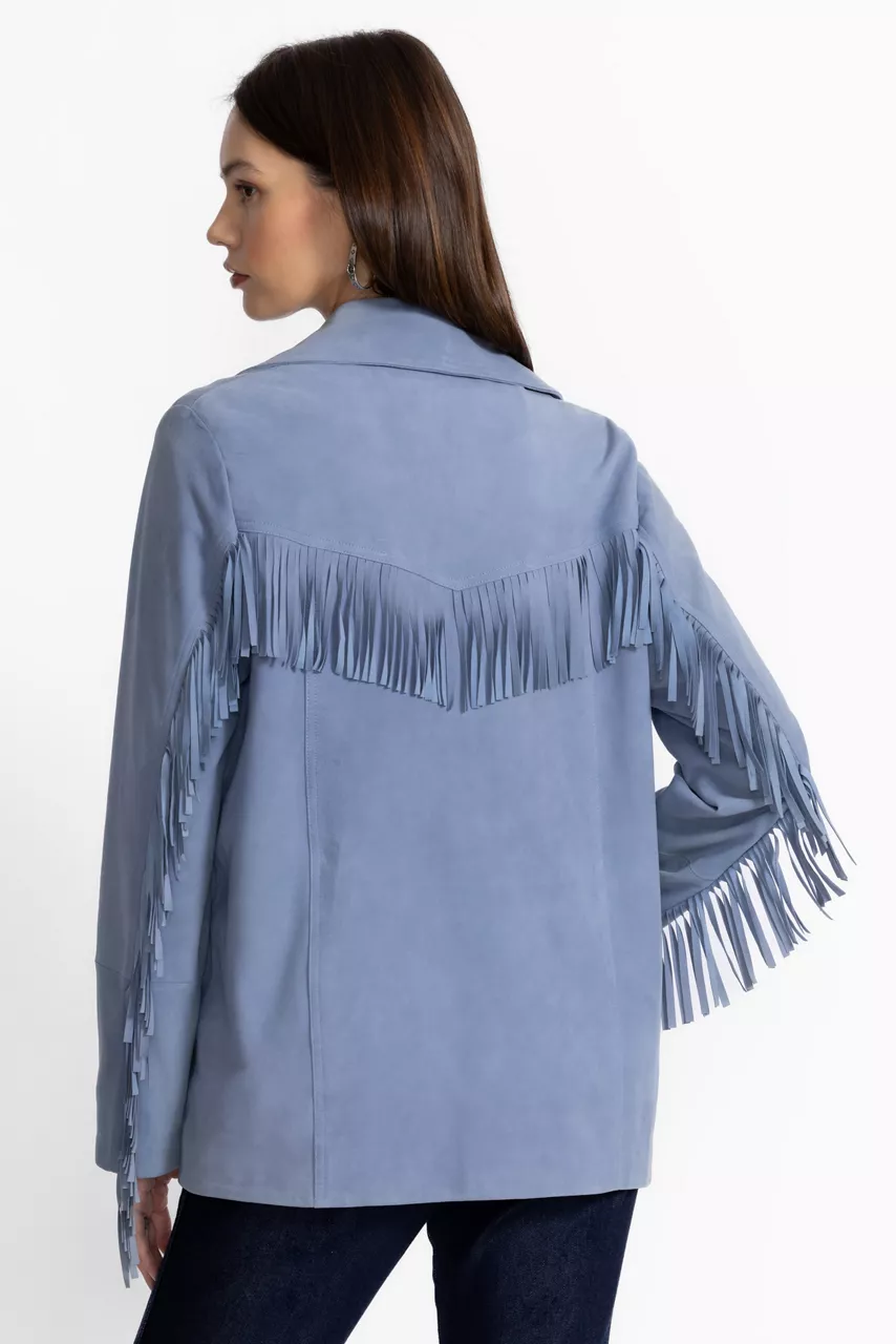 Johnny Was ITALIAN SUEDE FRINGE JACKET Sugar