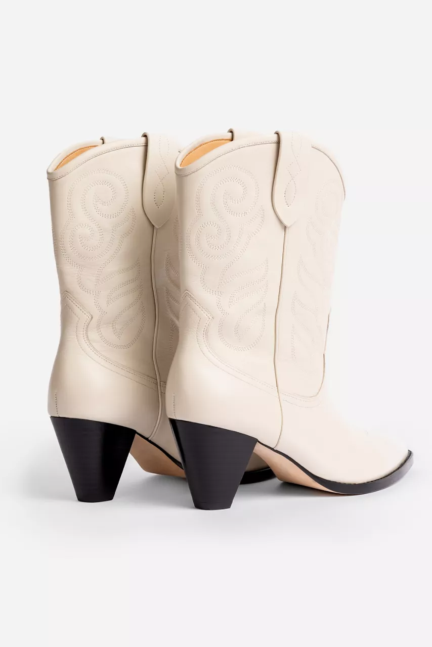 Johnny Was IVORY ANKLE COWBOY BOOT Ivory
