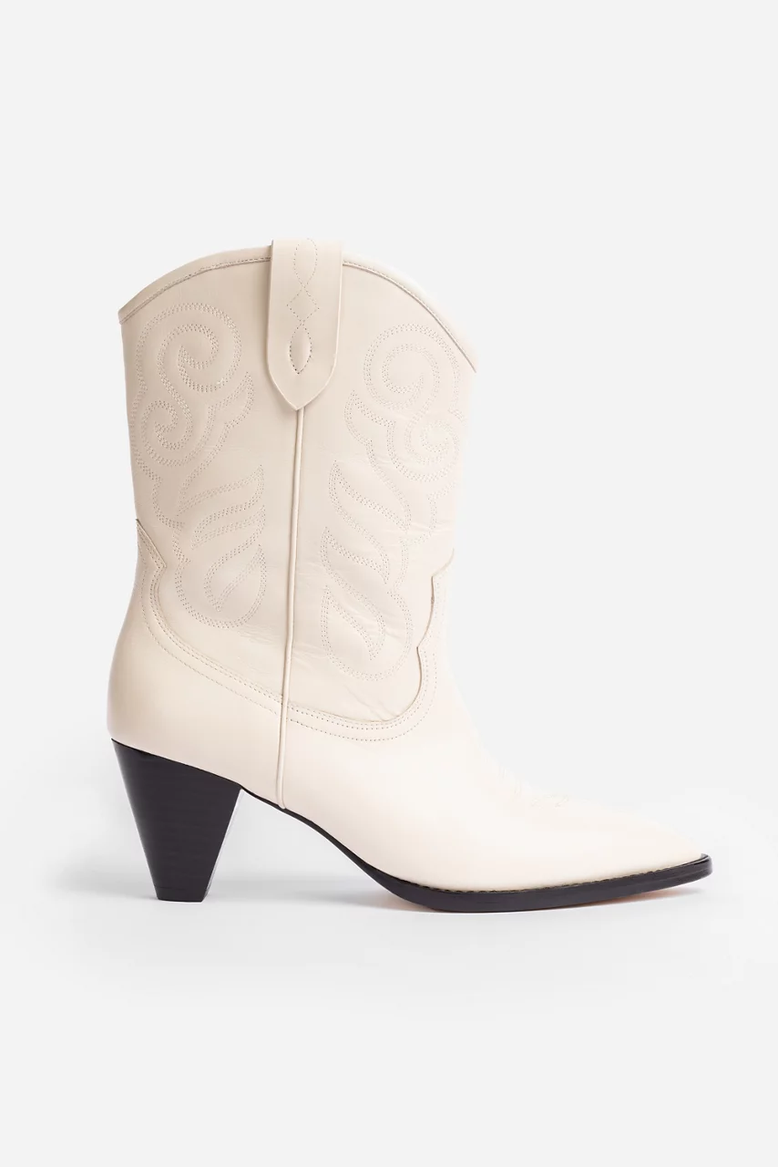 johnny was IVORY ANKLE COWBOY BOOT Ivory