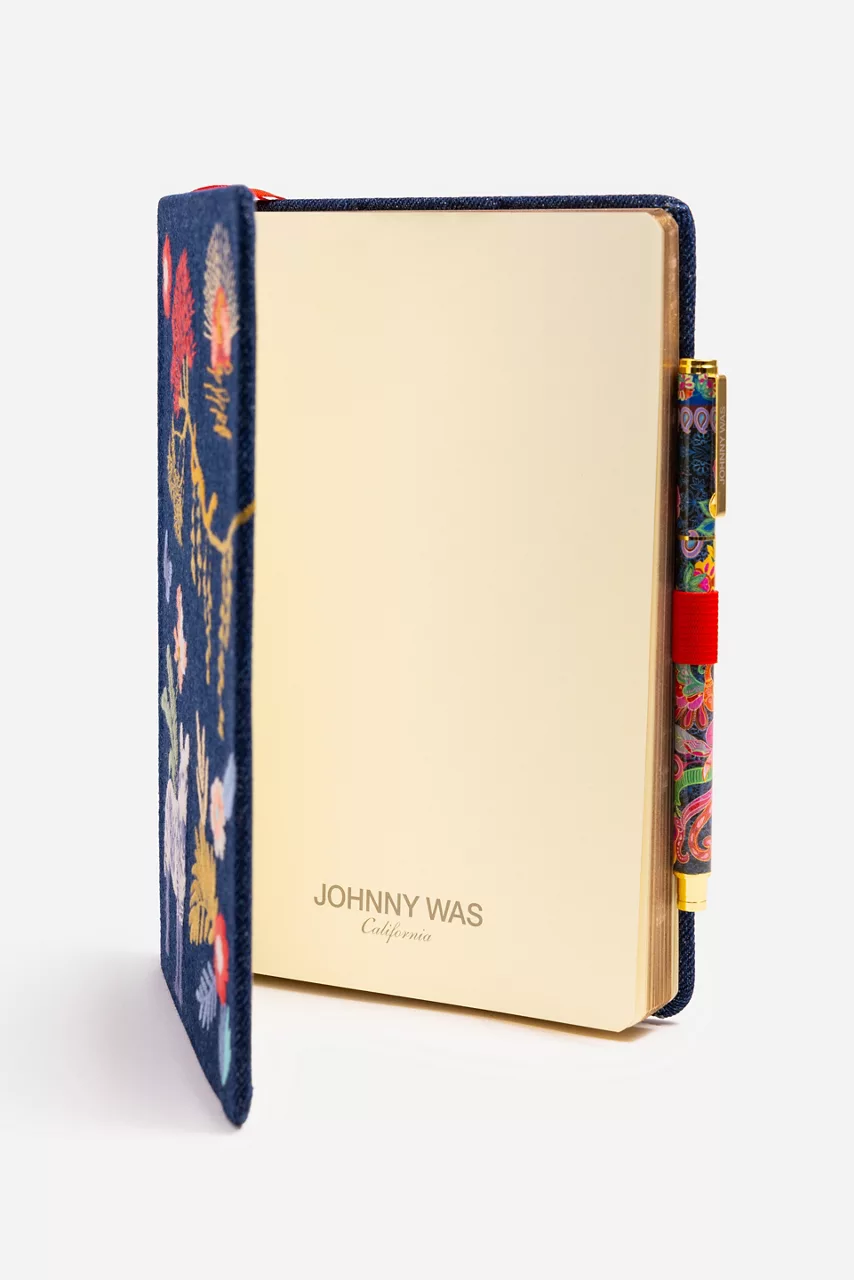 Johnny Was JANE JOURNAL AND PEN SET Navy