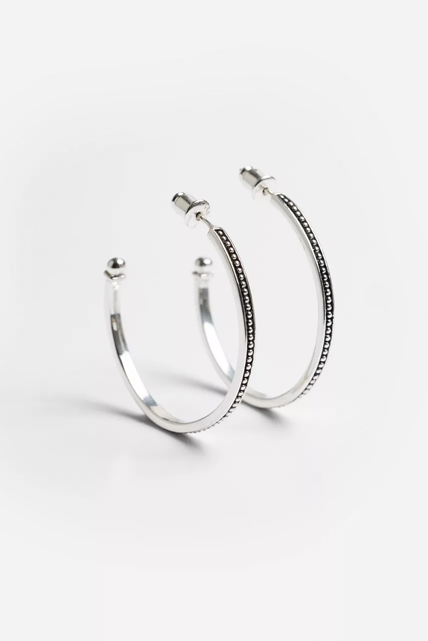 johnny was JAWAN CURVES HOOP EARRINGS Silver