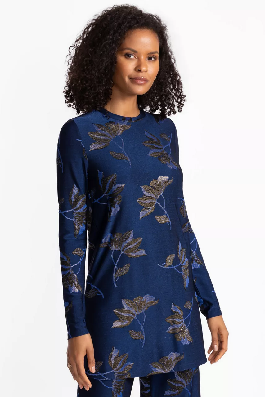 Johnny Was JENNA METALLIC TUNIC Midnight Blue