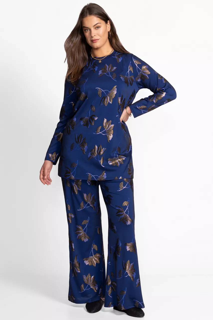 johnny was JENNA METALLIC TUNIC Midnight Blue