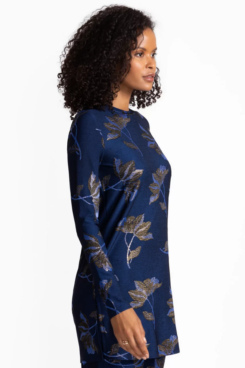 Johnny Was JENNA METALLIC TUNIC Midnight Blue