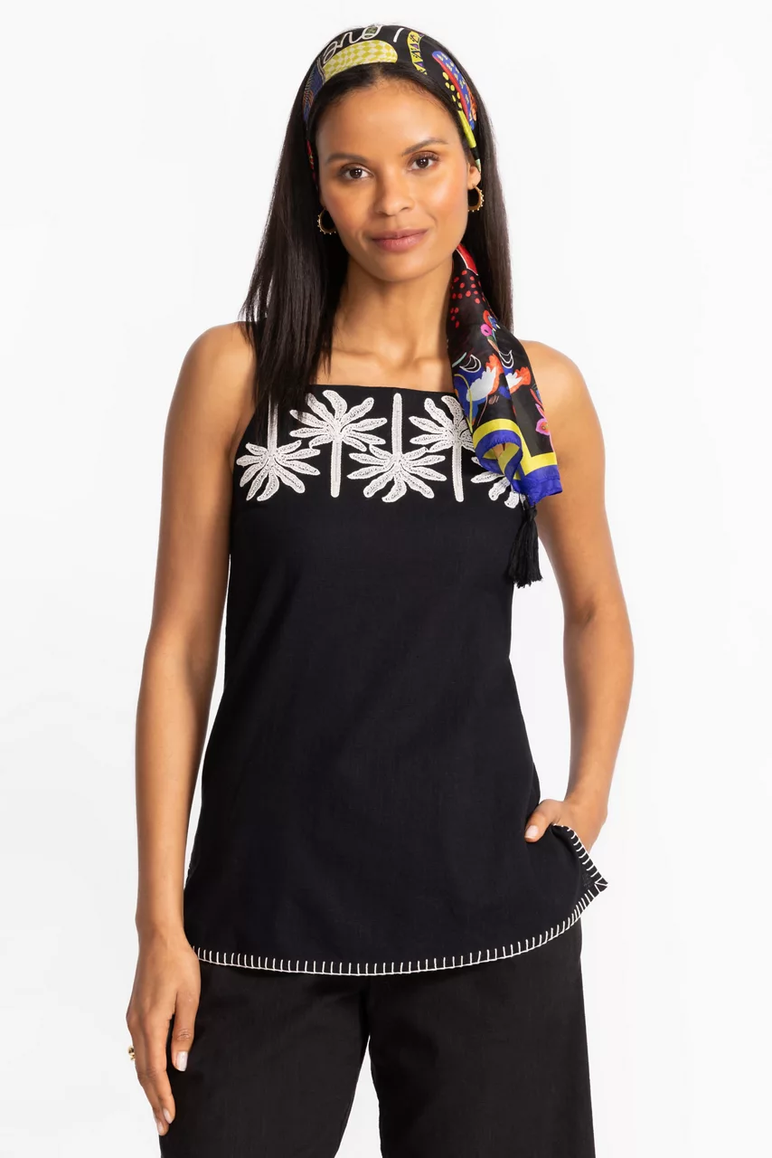 Johnny Was JENNY OBLONG SCARF Jenny Black Ground