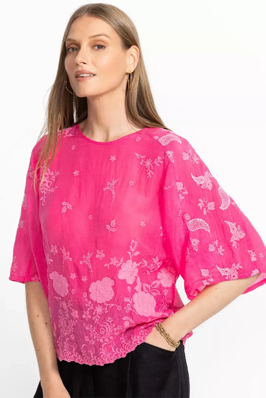 Johnny Was JONET BLOUSE Raspberry Sorbet